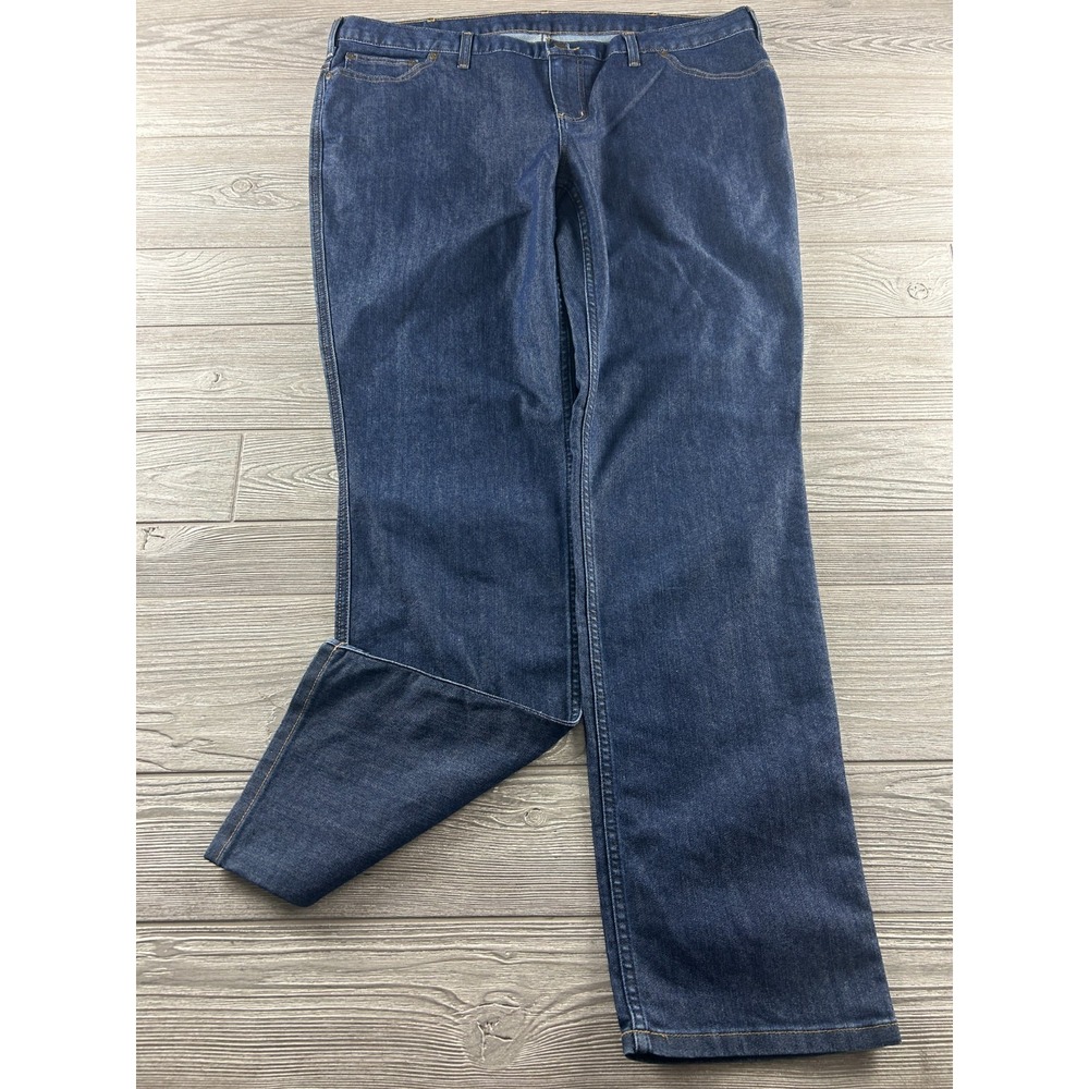 Carhartt Jeans Women’s Relaxed Fit Dark Wash Work Blue Size 18TL 393-83 New